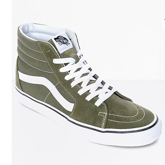 olive high top vans